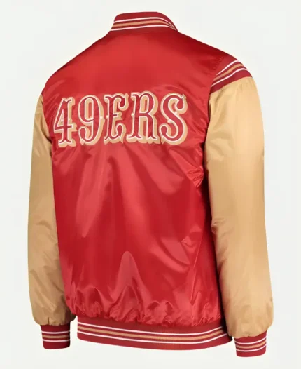 Scarlet and Gold San Francisco 49ers Enforcer Satin Jacket Back