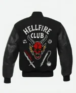 Stranger Things Hellfire Club Black Letterman Varsity Jacket
