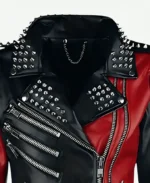 Toni Storm WWE Studded Leather Jacket Front Closeup