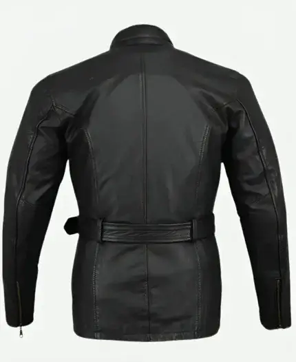 Trialmaster Black Leather Jacket Back