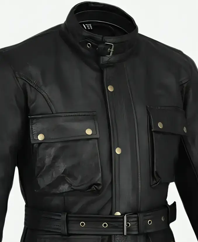 Trialmaster Black Leather Jacket Front Closer