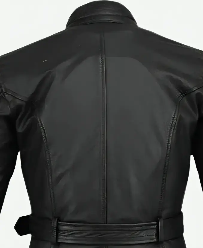 Trialmaster Black Leather Jacket Back Closer