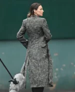 Michelle Keegan Grey Trench Coat Back