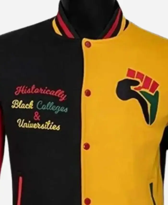 Donovan Mitchell HBCU Pride Jacket Front Closeup