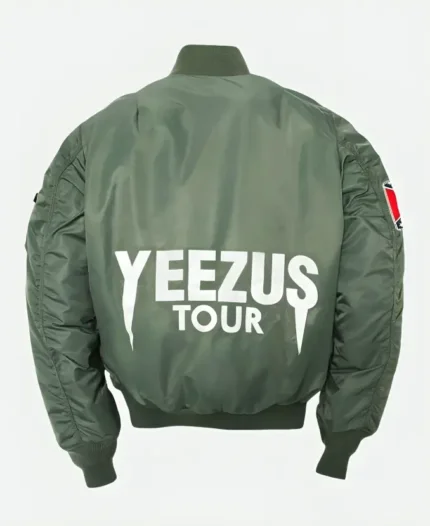 Kanye WestYeezus-Tour MA 1 Green Bomber Jacket Back