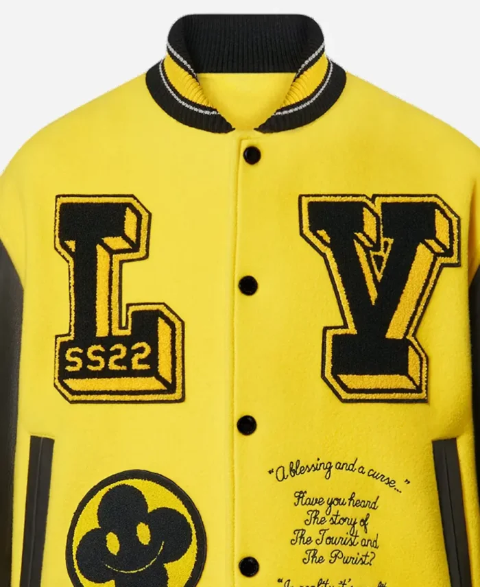 Louis Vuitton Varsity Jacket Yellow Front Detailing