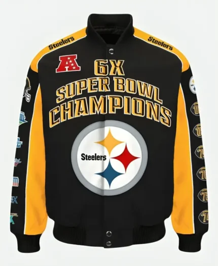 Pittsburgh Steelers 6x Super Bowl Champions Black and Yellow Jacket