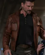 Roy Pulver Boss Level 2021 Brown Leather Jacket Real Image 2