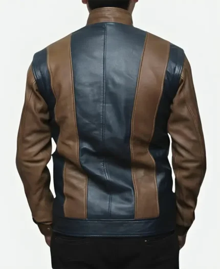 Tye Sheridan X Men Apocalypse Scott Summers Cyclops Blue and Brown Leather Jacket Back