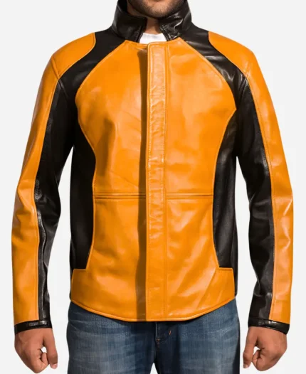 Cole Macgrath Yellow Leather Jacket Front