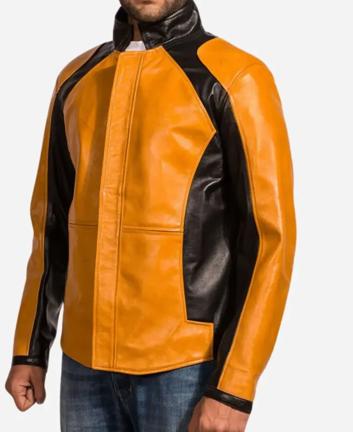 Cole Macgrath Yellow Leather Jacket Front SideView