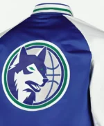 Double Clutch Minnesota Timberwolves Satin Jacket Back Closeup