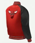 Vintage 80sNBA Chicago Bulls Red Satin Varsity Jacket Back
