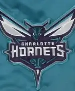 90s Charlotte Hornets Slider Teal Varsity Jacket DEtailing
