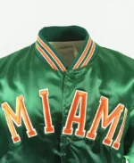 90’s Miami Hurricanes Football Jacket Detaling