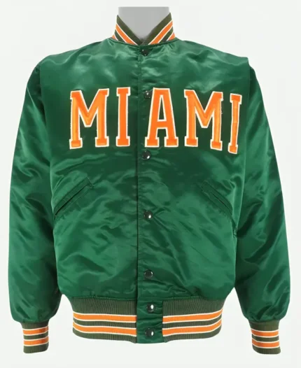 90’s Miami Hurricanes Football Jacket Front
