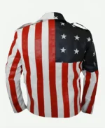 American Flag Leather Jacket Back