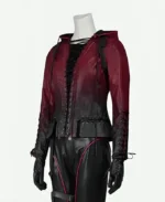 Arrow Season 4 Thea Queen Leather Red And Black Hooded Jacket Front