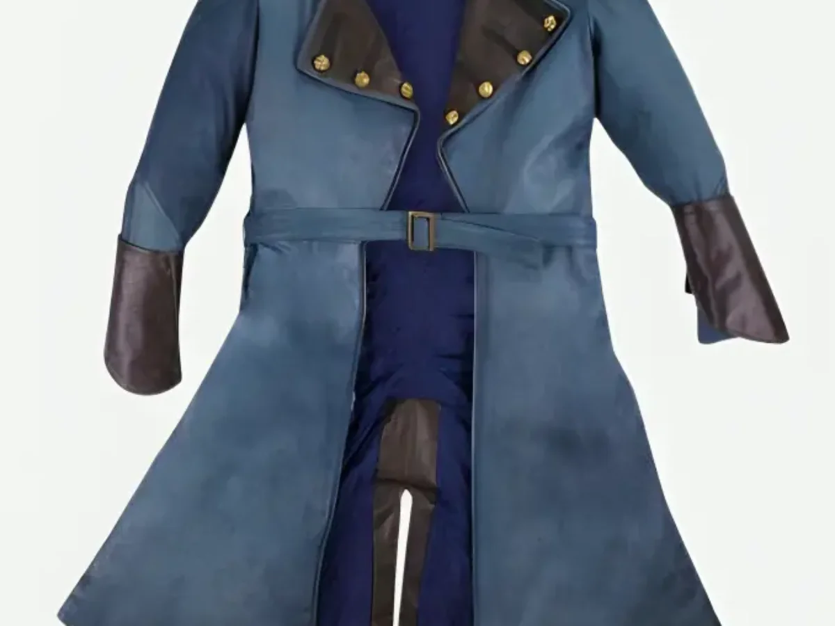 Assassins Creed Unity Arno Dorian Blue Leather Coat Jacket Era