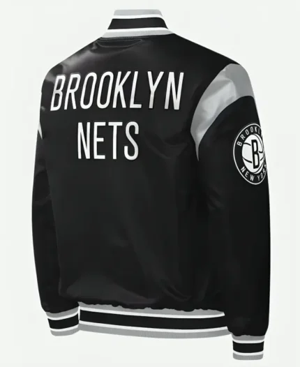 Brooklyn Nets Division Baseball Jacket Back