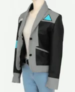 Detroit Become Human Connor RK800 Gray And Black Leather Jacket