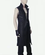 Devil May Cry 5 V Long Black Real Leather Trench Coat