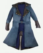 Dorian Assassins Creed Unity Arno Blue Leather Belted Trench Coat