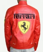 Red Ferrari Motorcycle Leather Jacket Back