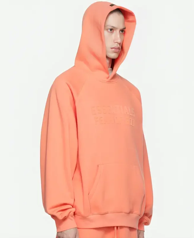 Fear Of God Men and Women Pink Essential Raglan Hoodie