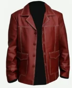 Fight Club Brad Pitt Tyler Durden Red Leather Jacket