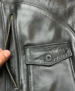 James Dean Death Cult Leather Jacket Pocket Detailing