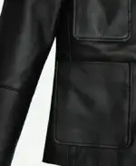 Jenna Ortega Wednesday Leather Jacket Right Arm Detail