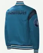 Minnesota Timberwolves Blue Baseball Starter Jacket Back