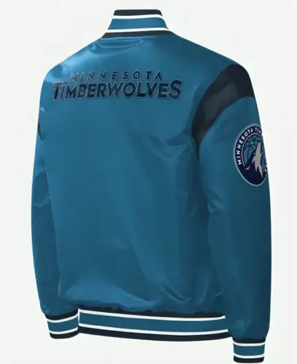 Minnesota Timberwolves Blue Baseball Starter Jacket Back