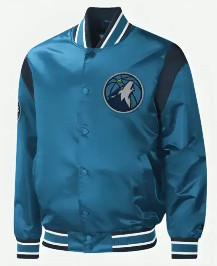 Minnesota Timberwolves Blue Baseball Starter Jacket Front