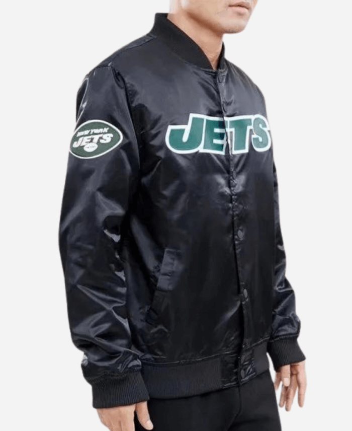 NY Jets Wordmark Black Jacket Right Arm