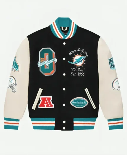 OVO x NFL Miami Dolphins Jacket Front