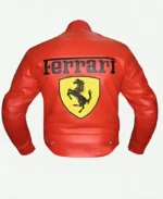 Ferrari Motorcycle Racing Red Biker Leather Jacket Back