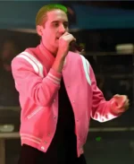 Singer G-Eazy Saint Champions Eyewear Pink Varsity Bomber Jacket