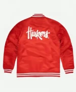 Vintage NU Nebraska Cornhuskers Red Varsity Jacket Back