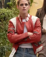 2019 Movie Charlie’s Angels Kristen Stewart Red Leather Jacket Photo