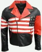 American Flag Biker Leather Jacket