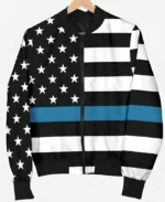 American Flag Blue And Black Jacket Front