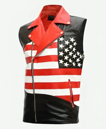 American Flag Leather Vest