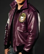 Batman Joker Goon Purple Leather Bomber Jacket For Men And Women