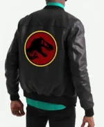 Jurassic Park Black Bomber Leather Jacket Back