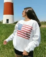 Nia Sanchez The Valley American Flag White Color Sweatshirt