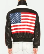 Power Book II Ghost Flag Leather Jacket Back