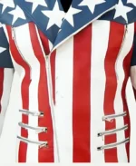 USA American Flag Biker Leather Jacket For Men And Women