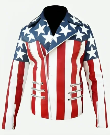 USA Flag Leather Jacket